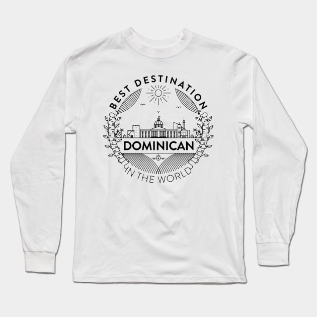 Dominican Minimal Badge Design Long Sleeve T-Shirt by kursatunsal